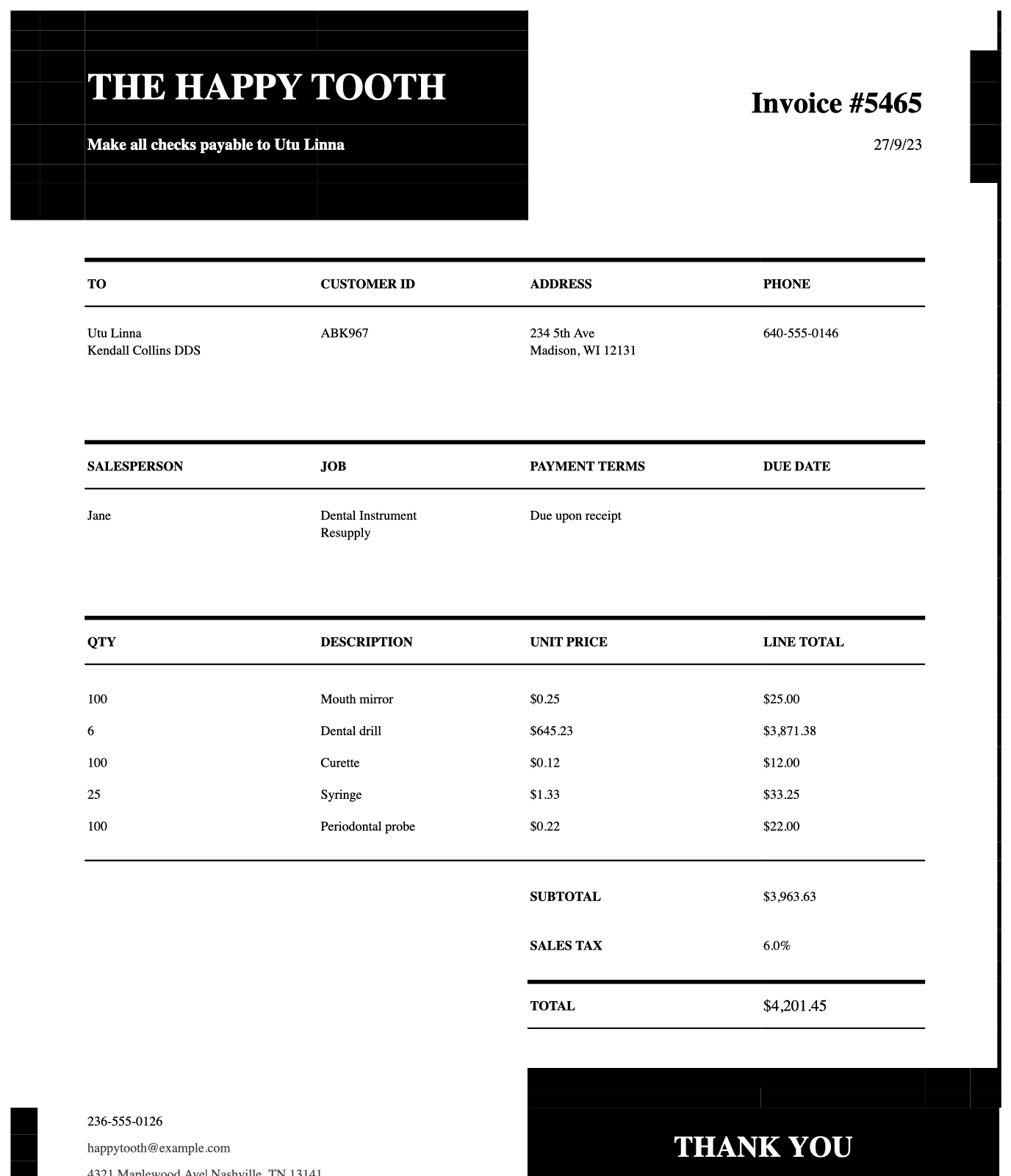Service Invoice Simple Design preview