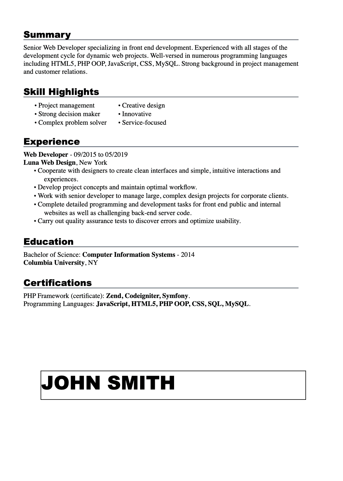 Minimalist Resume Templates preview